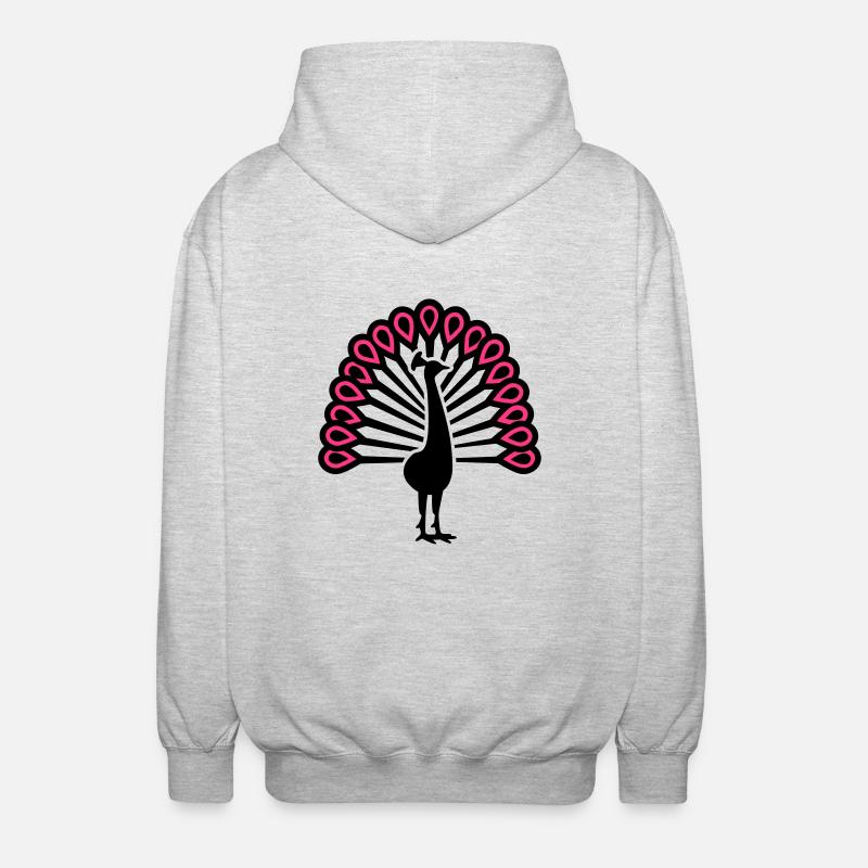 Pfau - Unisex Kapuzenjacke - Hellgrau meliert