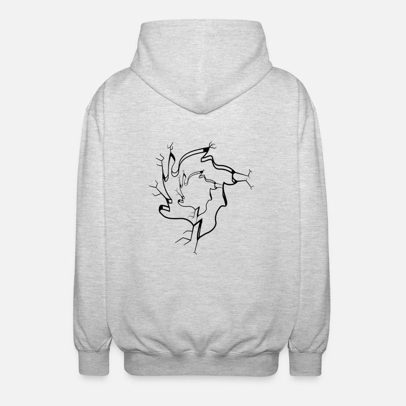 Trou deux trous larmes - Veste à capuche unisexe - gris clair chiné