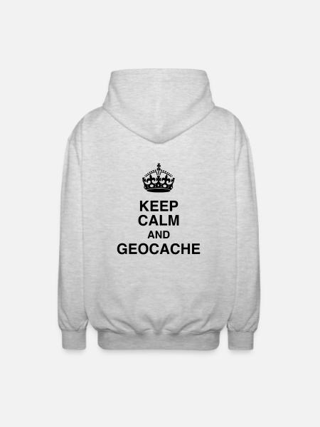 Geocaching / Geocacher / Compass / GPS - Unisex Hooded Jacket - light heather grey