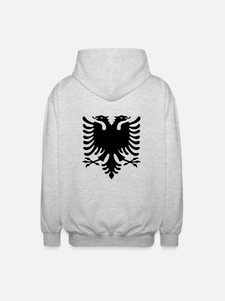 adler design - Unisex Kapuzenjacke - Hellgrau meliert