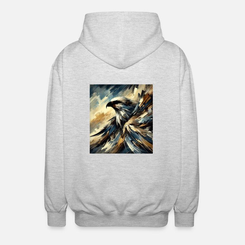 Abstract Eagle - Unisex Hooded Jacket - light heather grey