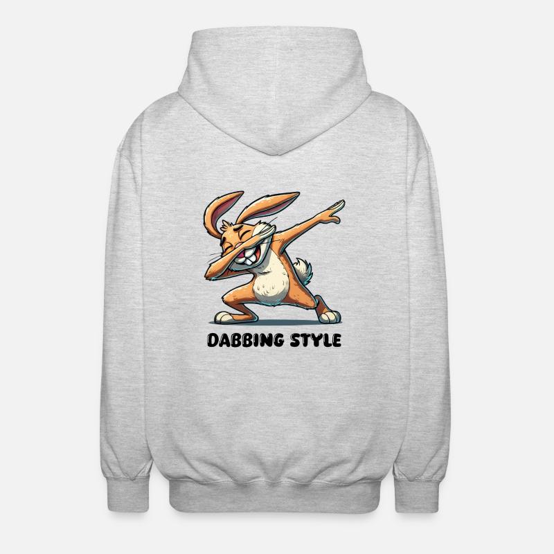 Bande dessinée Bunny Dabbing - Veste à capuche unisexe - gris clair chiné