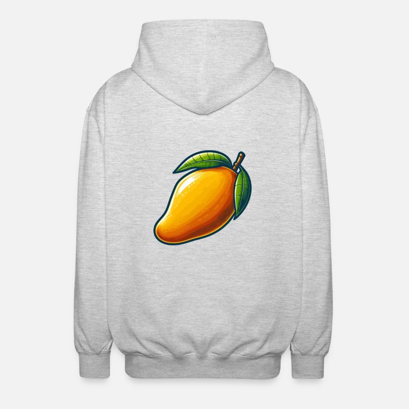 Mango, exotic fruit - Unisex Hooded Jacket - light heather grey