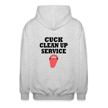 Cuckold cuck clean up service - Unisex Kapuzenjacke - Hellgrau meliert - Hinten - AI Model Male 185 light (185cm)