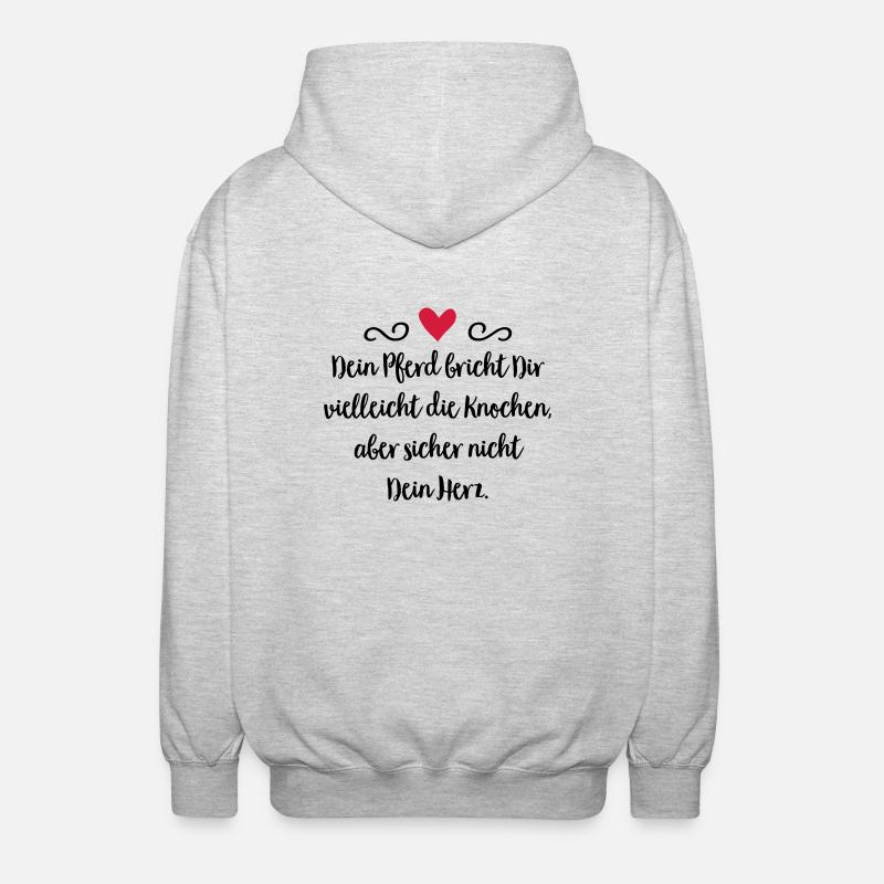 Pferd - Unisex Kapuzenjacke - Hellgrau meliert