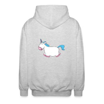 Cute Unicorn - Veste à capuche unisexe - gris clair chiné - Dos - AI Model Male 185 light (185cm)