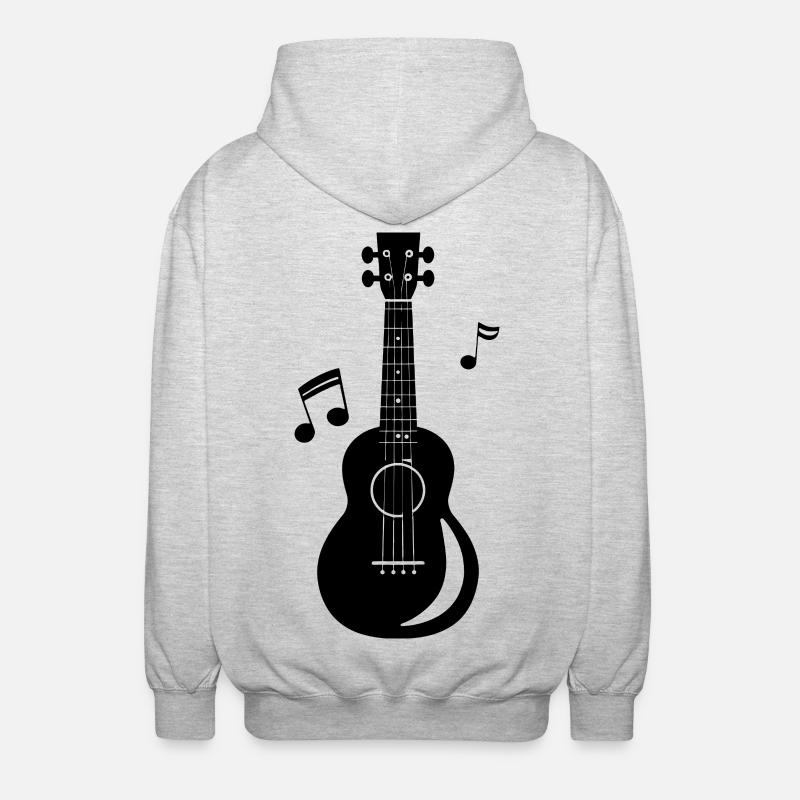 Ukulele - Unisex Kapuzenjacke - Hellgrau meliert
