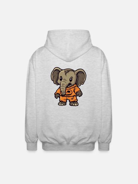 Mammoth Halloween Comic Funny - Unisex Hooded Jacket - light heather grey
