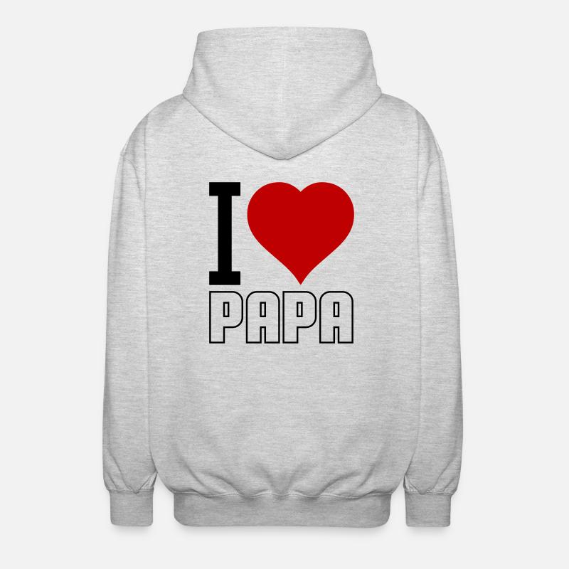 J’aime Papa 02 - Veste à capuche unisexe - gris clair chiné