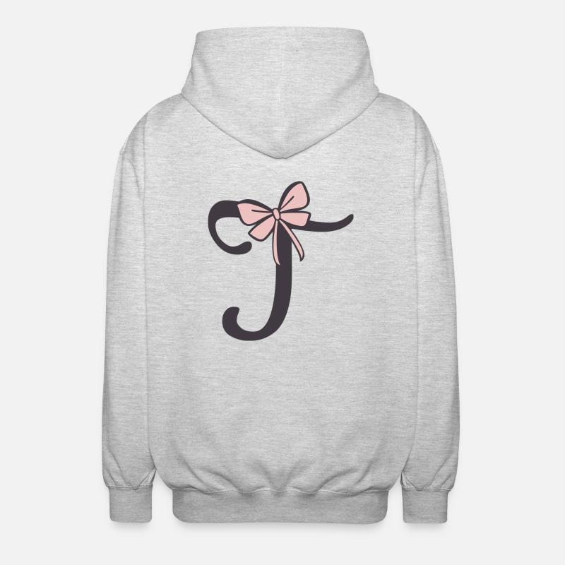 Ruban Lettre T Initiale - Veste à capuche unisexe - gris clair chiné