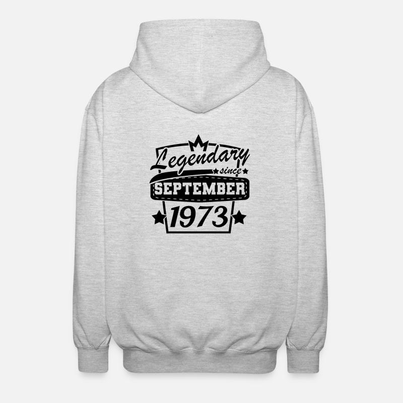 Legendary since September 1973 - Unisex Hooded Jacket - light heather grey