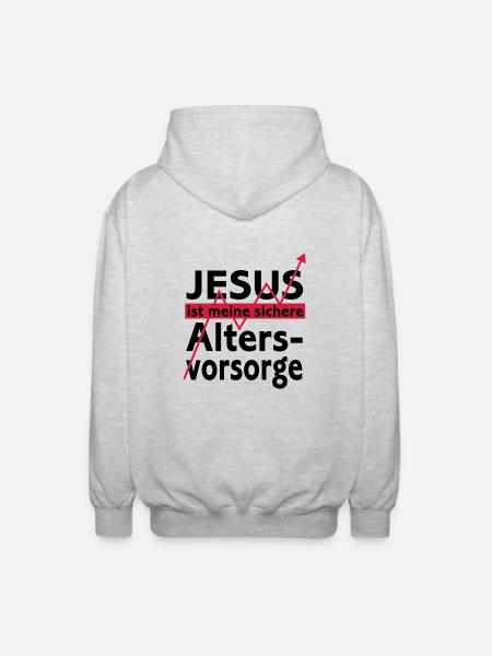 Altersvorsorge - Unisex Kapuzenjacke - Hellgrau meliert