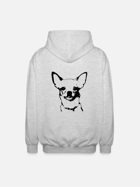 Chihuahua - Unisex Kapuzenjacke - Hellgrau meliert