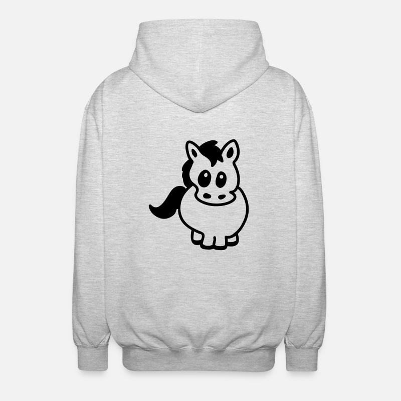 Dickes Pony - Line - Unisex Kapuzenjacke - Hellgrau meliert