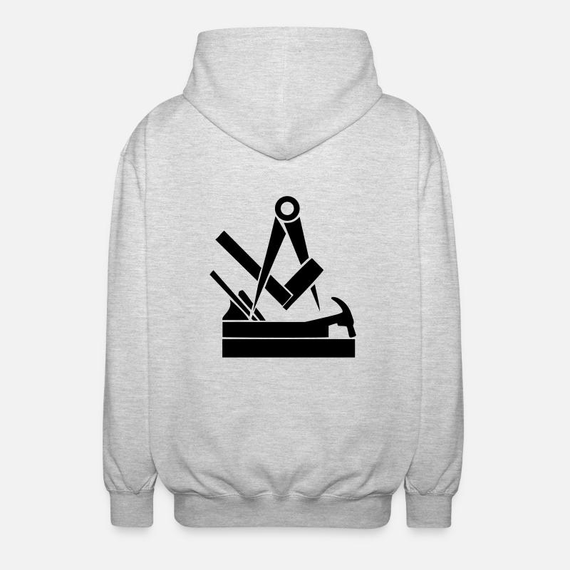 Outil de menuiserie - Veste à capuche unisexe - gris clair chiné