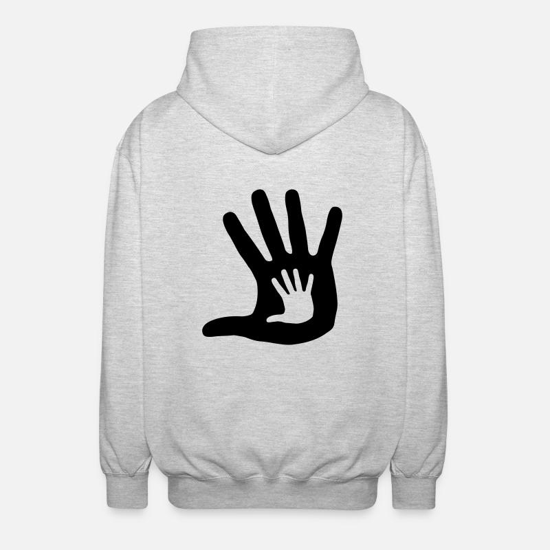 Main dans la Main - Veste à capuche unisexe - gris clair chiné