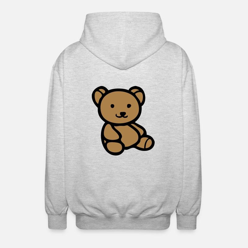 baer bar teddy teddybär - Unisex Kapuzenjacke - Hellgrau meliert