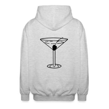 Martini mit Olive - Unisex Kapuzenjacke - Hellgrau meliert - Hinten - AI Model Male 185 light (185cm)