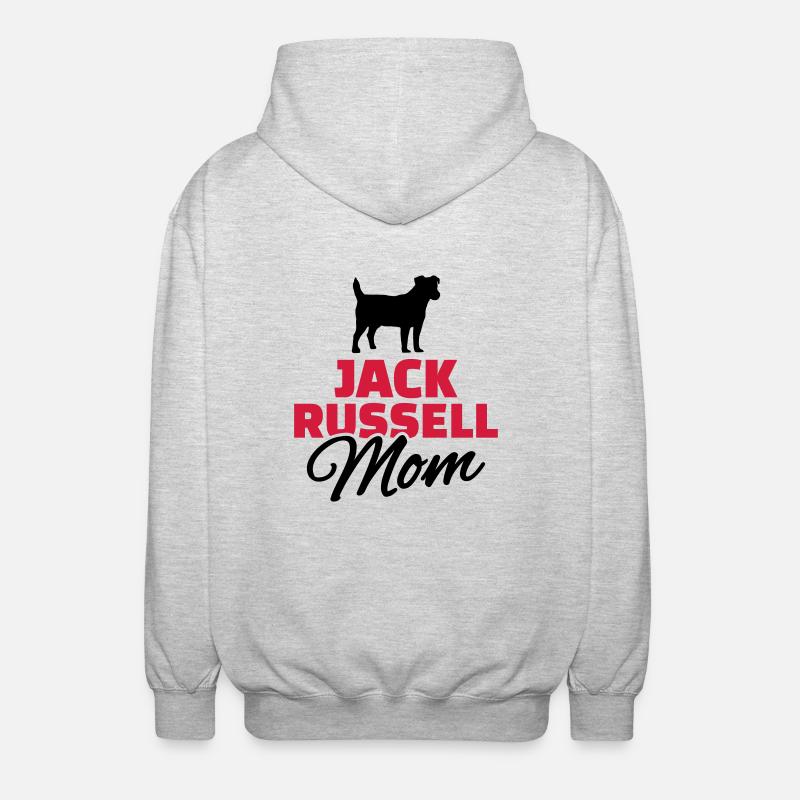 Jack Russel Mom - Unisex Hooded Jacket - light heather grey