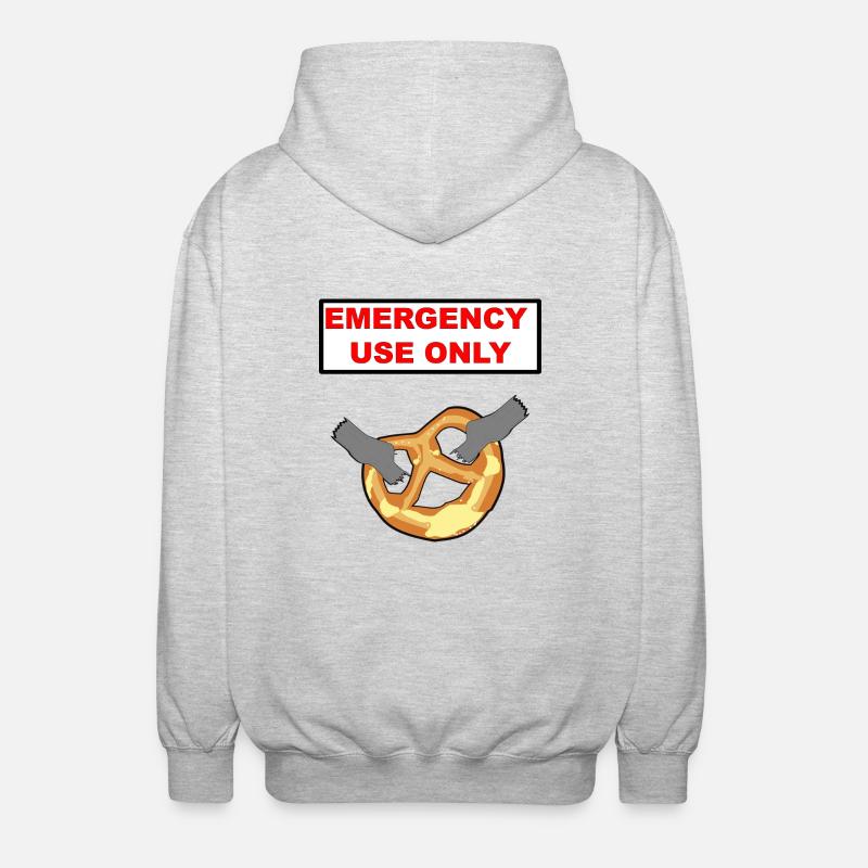 Bretzel Emergency use only - Veste à capuche unisexe - gris clair chiné