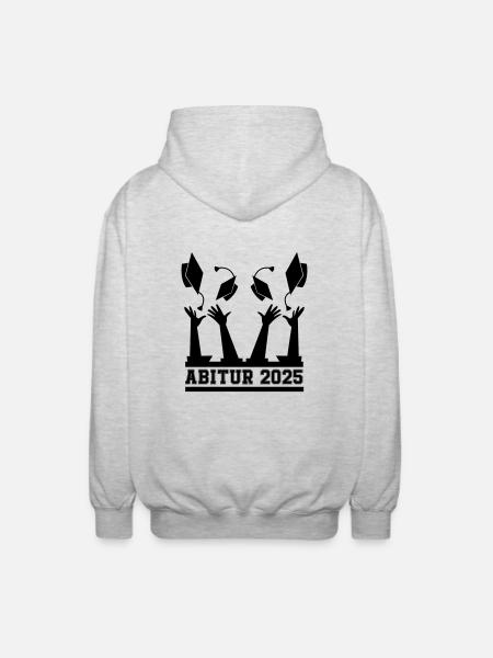 abitur 2025 - Unisex Kapuzenjacke - Hellgrau meliert