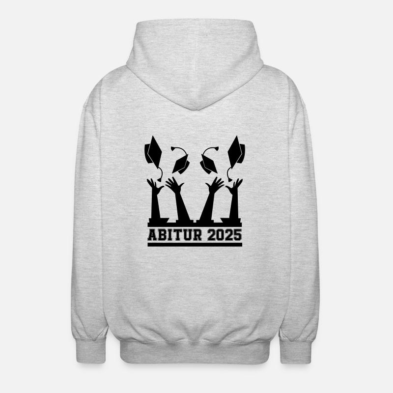 abitur 2025 - Unisex Kapuzenjacke - Hellgrau meliert