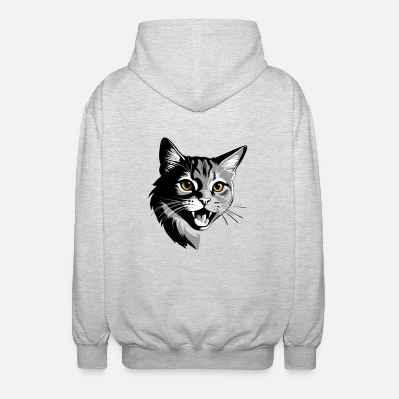 Cute Cat - Pet Cat Design - Unisex Kapuzenjacke - Hellgrau meliert