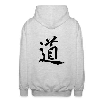 Idéogramme Tao - Veste à capuche unisexe - gris clair chiné - Dos - AI Model Male 185 light (185cm)