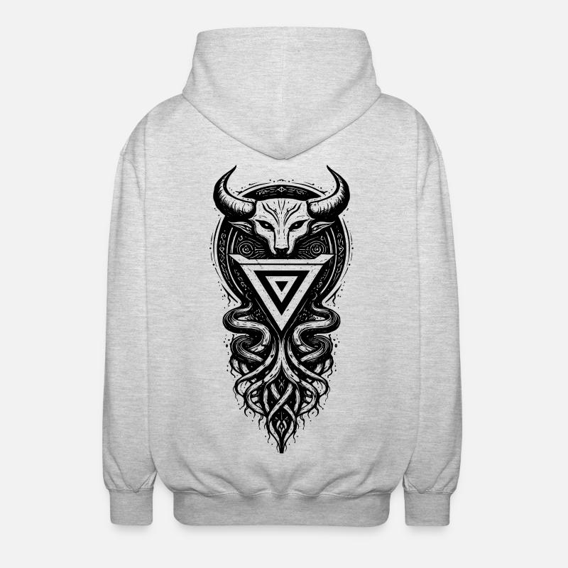 Symbole sacré du dieu slave Veles - Veste à capuche unisexe - gris clair chiné