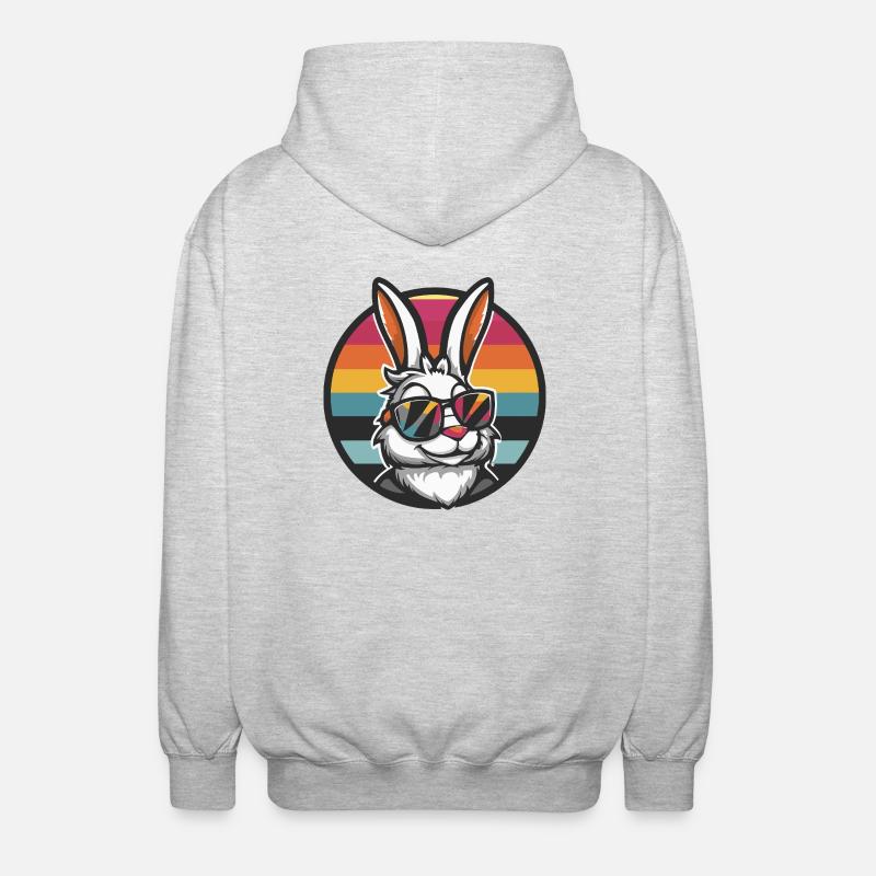 Bunny Comic Cool Summer - Unisex Hooded Jacket - light heather grey