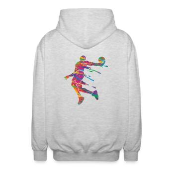 Basketteur Coloré Paint Slam Dunk Sports - Veste à capuche unisexe - gris clair chiné - Dos - AI Model Male 185 light (185cm)