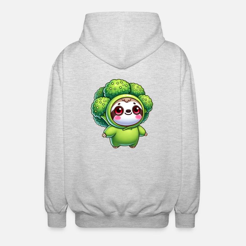 Sloth Broccoli Vegetable Costume Carnival - Unisex Hooded Jacket - light heather grey