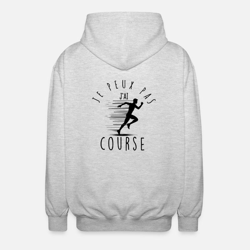 Je peux pas, j'ai course. - Veste à capuche unisexe - gris clair chiné