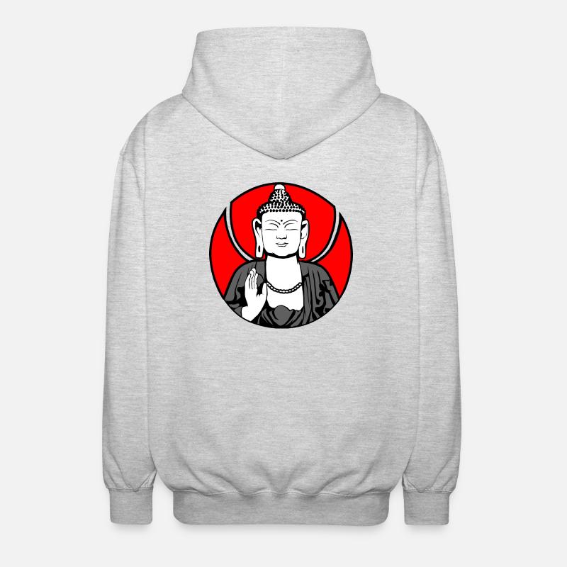 Gautama Bouddha Logo - Veste à capuche unisexe - gris clair chiné
