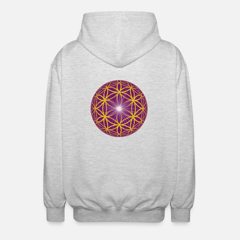 Blume des Lebens - Light - Unisex Kapuzenjacke - Hellgrau meliert