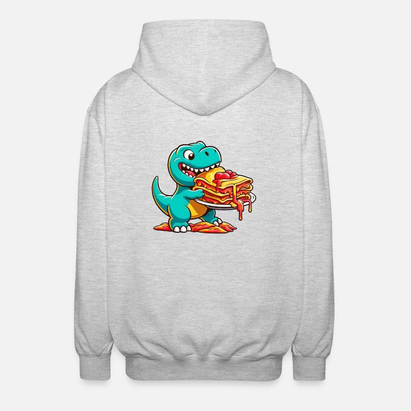 Dino T-Rex Lasagne Lover Italienne - Veste à capuche unisexe - gris clair chiné