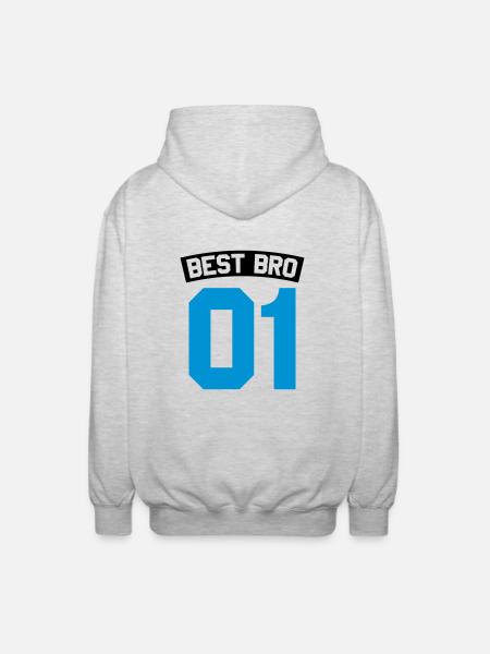 Best Bro - Unisex Kapuzenjacke - Hellgrau meliert
