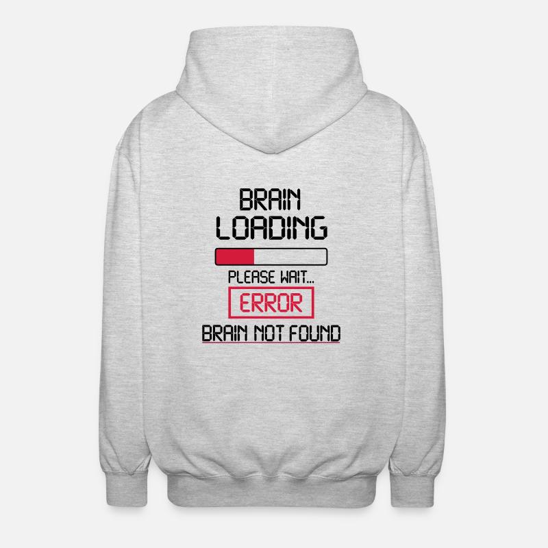brain loading error - Unisex Kapuzenjacke - Hellgrau meliert