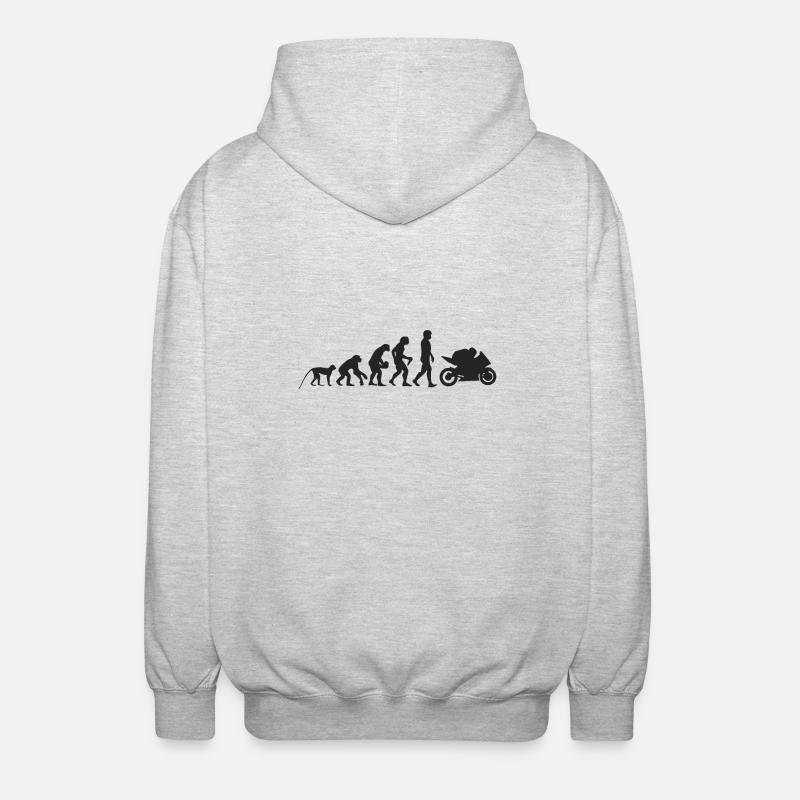 Evolution motorcycle - Unisex Hooded Jacket - light heather grey