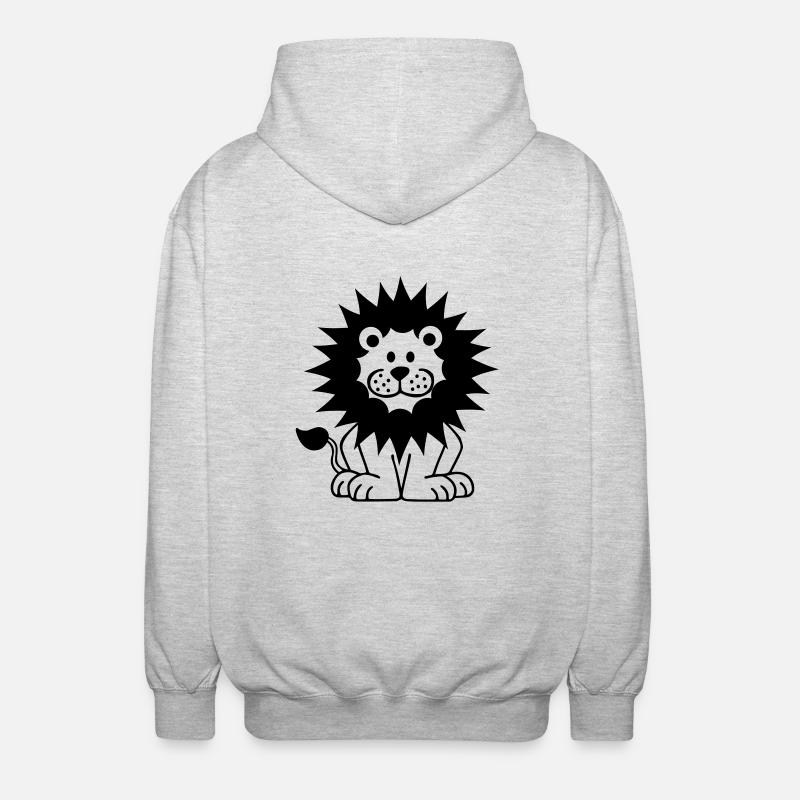 Löwe - Unisex Kapuzenjacke - Hellgrau meliert
