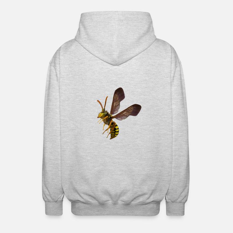 Wasp Shirt von Custom - Unisex Kapuzenjacke - Hellgrau meliert
