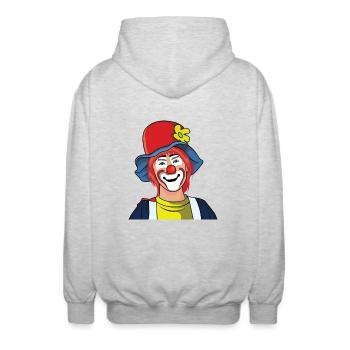clown - Unisex Hooded Jacket - light heather grey - Back - AI Model Male 185 light (185cm)