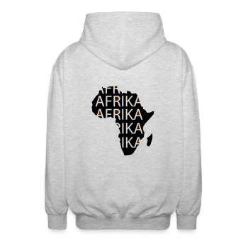 Afrique - Veste à capuche unisexe - gris clair chiné - Dos - AI Model Male 185 light (185cm)