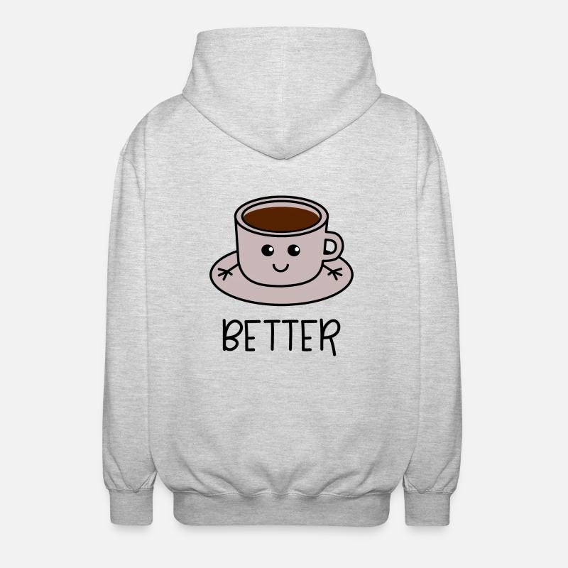 Better Together Partnerlook (Part1) Kaffee - Unisex Kapuzenjacke - Hellgrau meliert