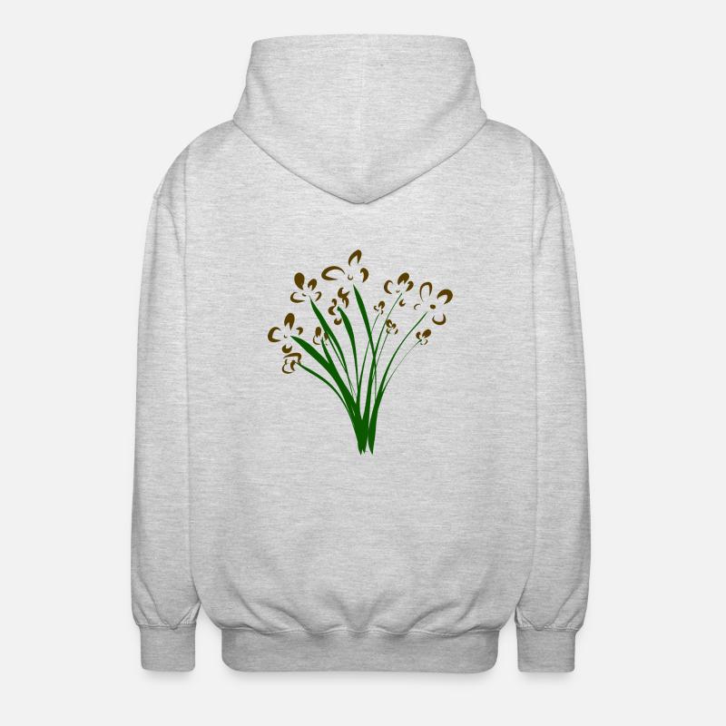 Les bouquets de fleurs - Veste à capuche unisexe - gris clair chiné