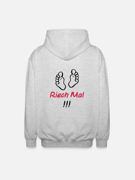 riech_mal - Unisex Kapuzenjacke - Hellgrau meliert