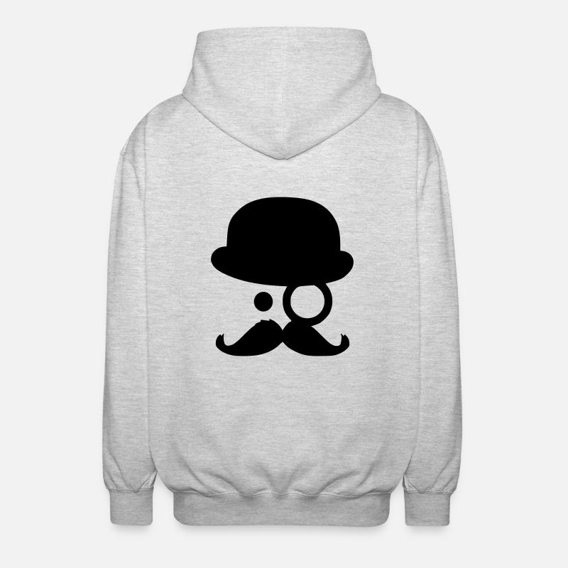 Moustache - by www.CodeShirt24.de - Veste à capuche unisexe - gris clair chiné