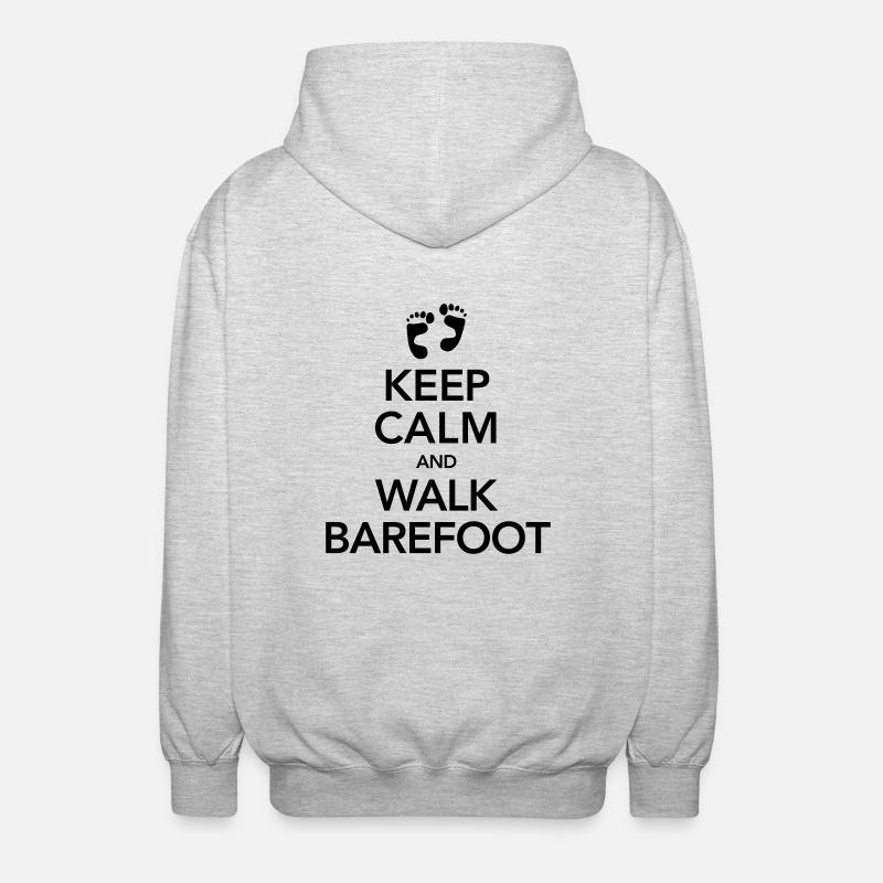 Keep Calm And Walk Barefoot - Veste à capuche unisexe - gris clair chiné