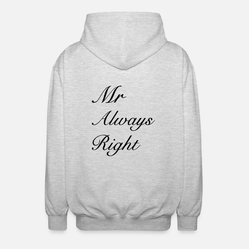 Mr Right - Unisex Kapuzenjacke - Hellgrau meliert