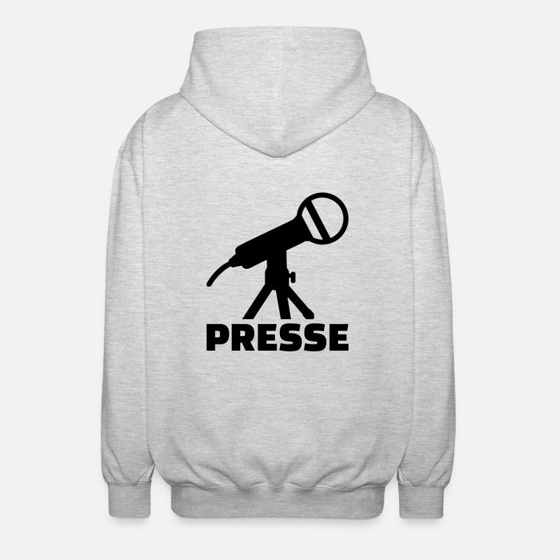 Presse - Unisex Kapuzenjacke - Hellgrau meliert